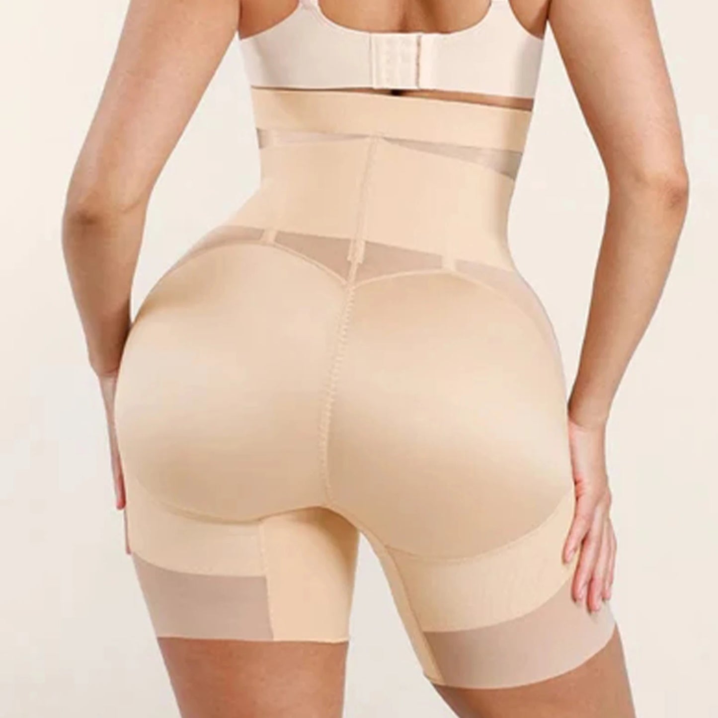 DEEBODY Women Breathable Hip Enhancer Seamless Tummy Control Panty Shapewear Bbl Shorts High Waist Postpartum Compression Panties