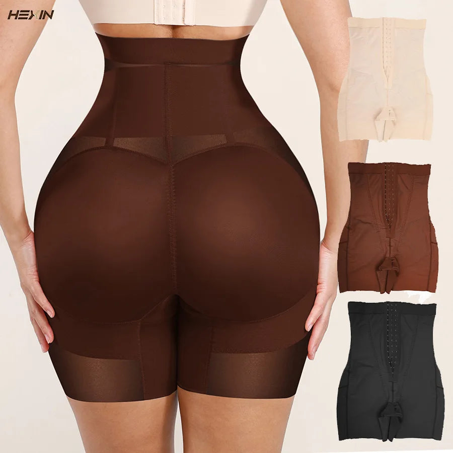 DEEBODY Women Breathable Hip Enhancer Seamless Tummy Control Panty Shapewear Bbl Shorts High Waist Postpartum Compression Panties