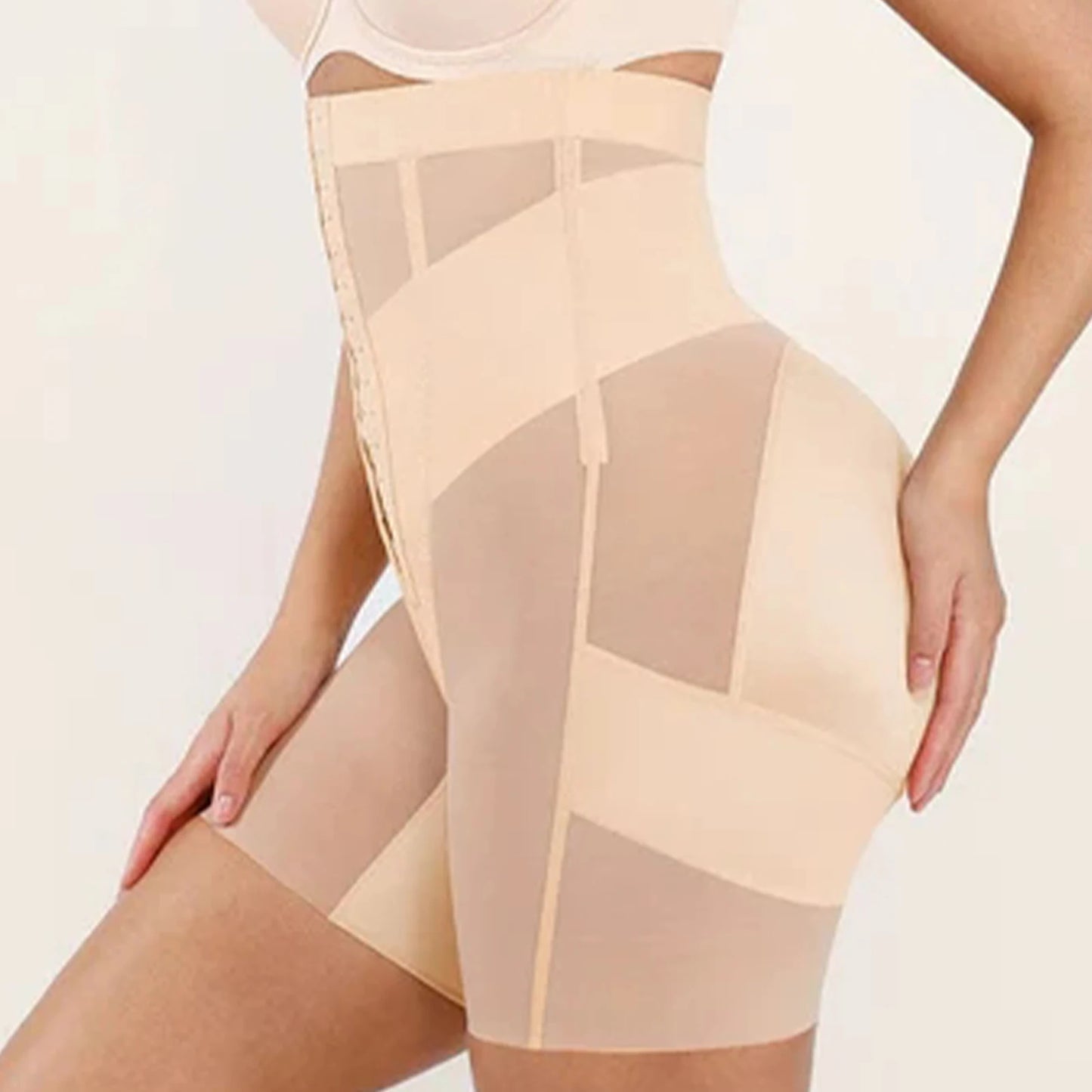 DEEBODY Women Breathable Hip Enhancer Seamless Tummy Control Panty Shapewear Bbl Shorts High Waist Postpartum Compression Panties