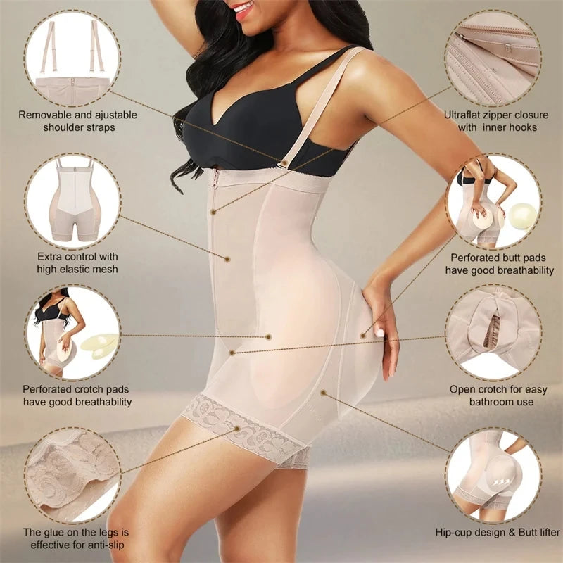 High Waist Trainer Fajas Colombianas Fake Ass Butt Lifter Hip Pads Enhancer Corset Shapewear Body Shaper Push Up Thigh Trimmer